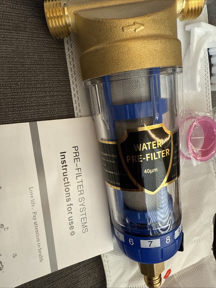 Water Pre-Filter Sediment Filter 40 Micron Reusable Spin Down Sediment System