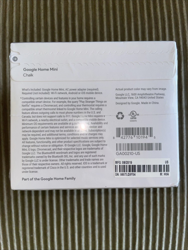Google Home Mini Smart Assistant - Charcoal GA00210-US NEW