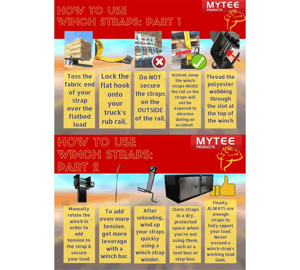 (4 Pack) 4" x 30' Winch Strap with Flat Hook - Red