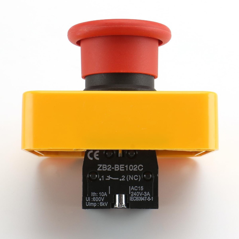 Baomain Red Sign Momentary Emergency Stop Weatherproof Push Button Switch...
