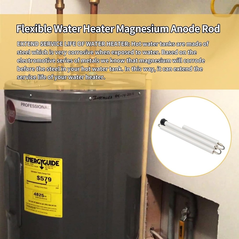 44" Flexible Magnesium Anode Rod, Hot Water Heater Anode Rod Replace