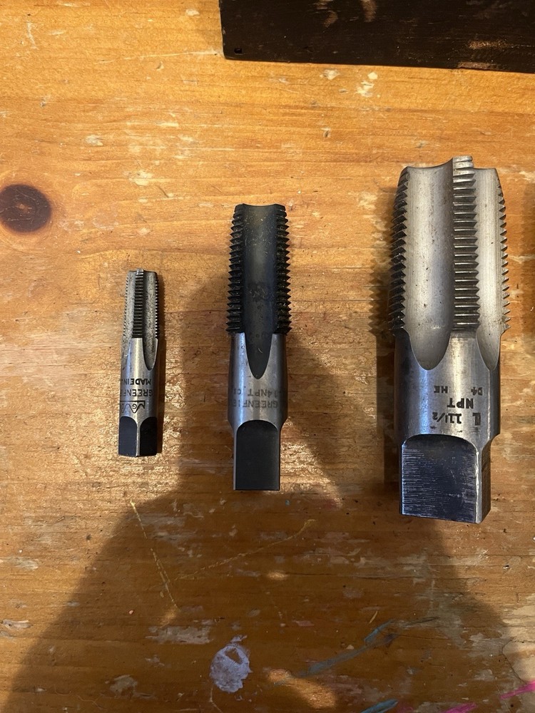 NPT Pipe Taps Greenfield 5 Sizes