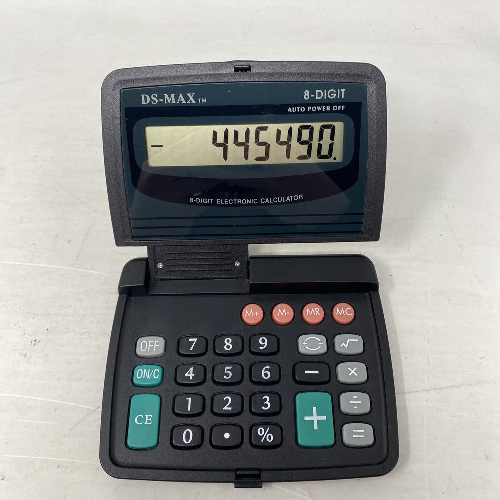 Vintage DS-MAX 8 Digit Electronic Folding Calculator WORKS