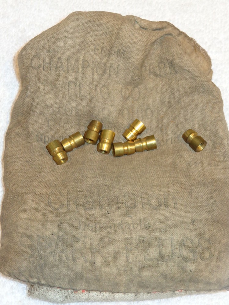 (8) ‘NOS’ Spark Plug Terminal Nuts.....8/32” Brass Spark Plug Terminal Nuts