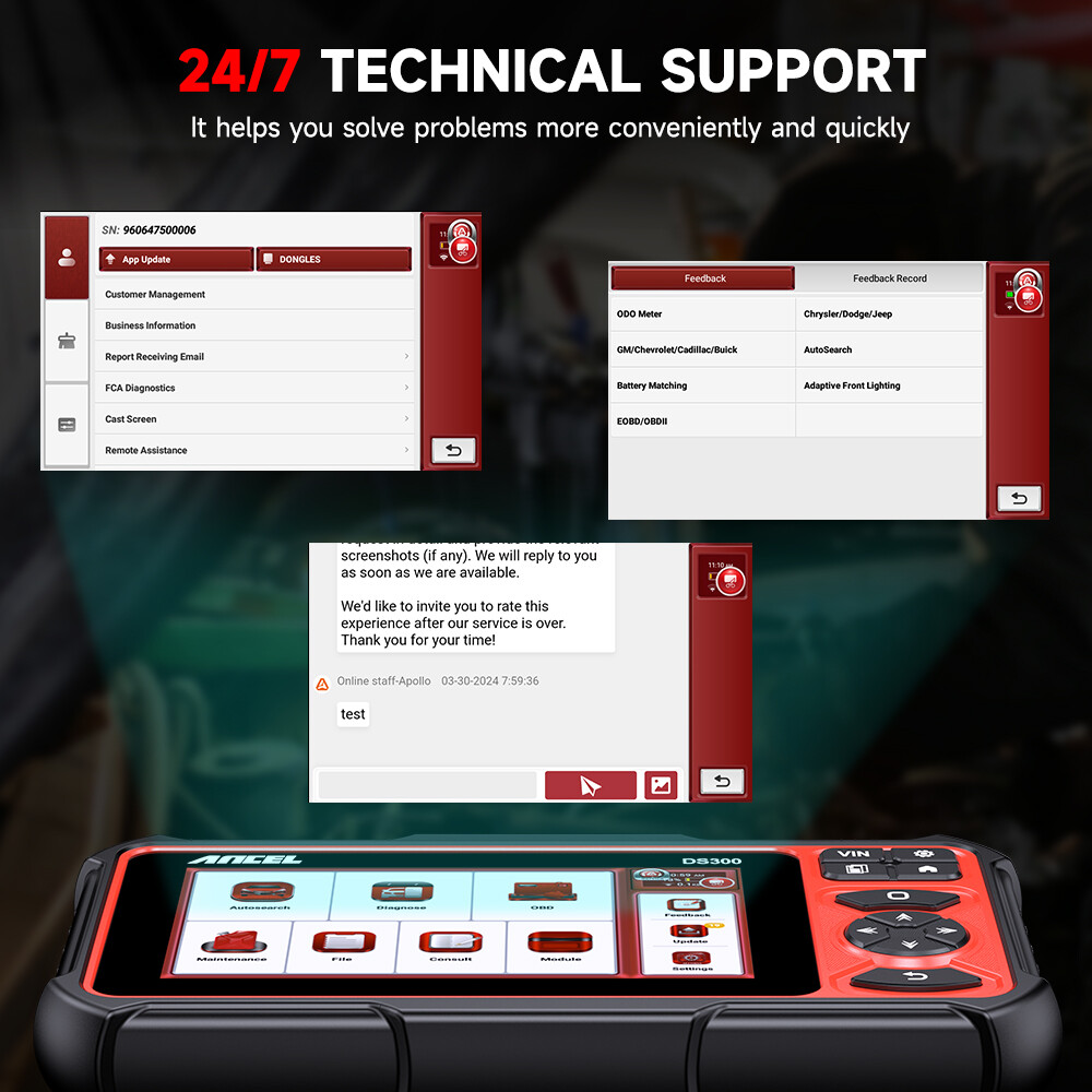 ANCEL DS300 OBD2 Scanner Diagnostic Tool All System ECU Coding Active Test