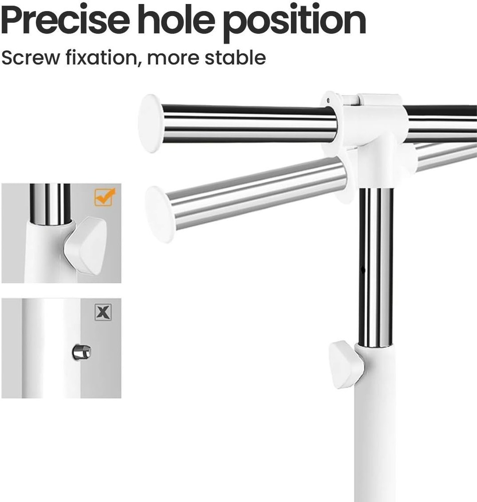 Space-Saving Heavy Duty Clothing Rack with Wire Shelf - Easy Assembly & Mobility