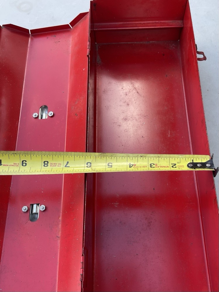 vintage metal tool box w/ socket tray.