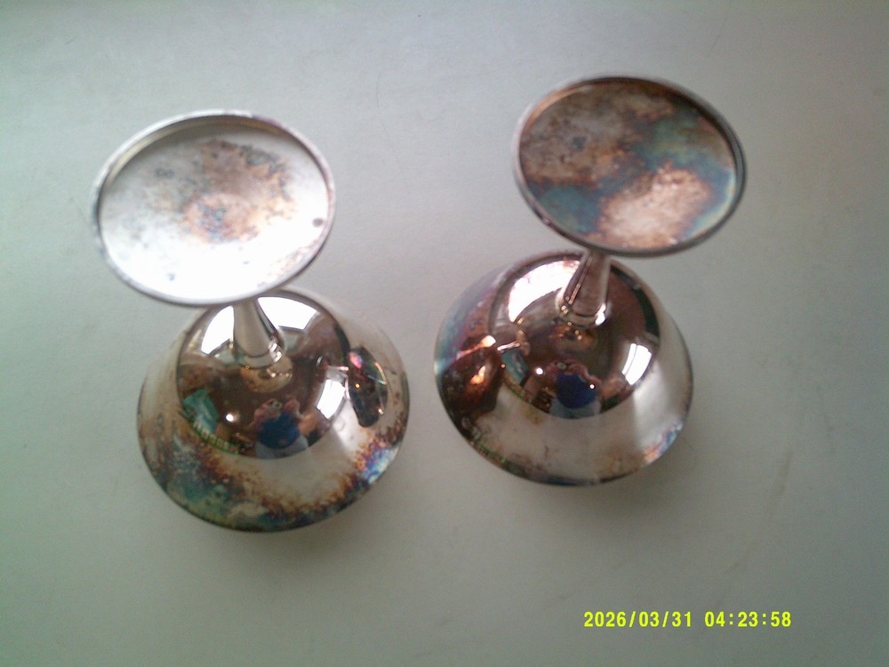 2 Silver Plated Champagne Goblets Portugual
