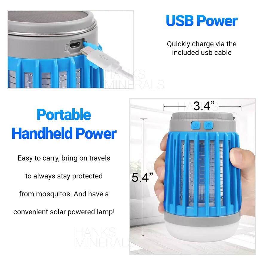 Solar Mosquito Killer Lamp USB Hanging Light Electronic Fly Bug Insect Zapper