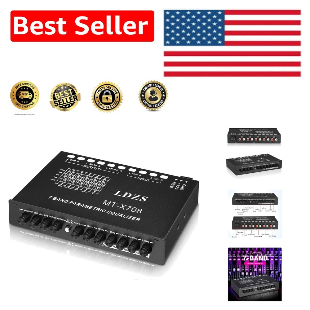 7-Band Graphic Equalizer with Front/Rear/Sub Outputs for Ultimate Sound Control