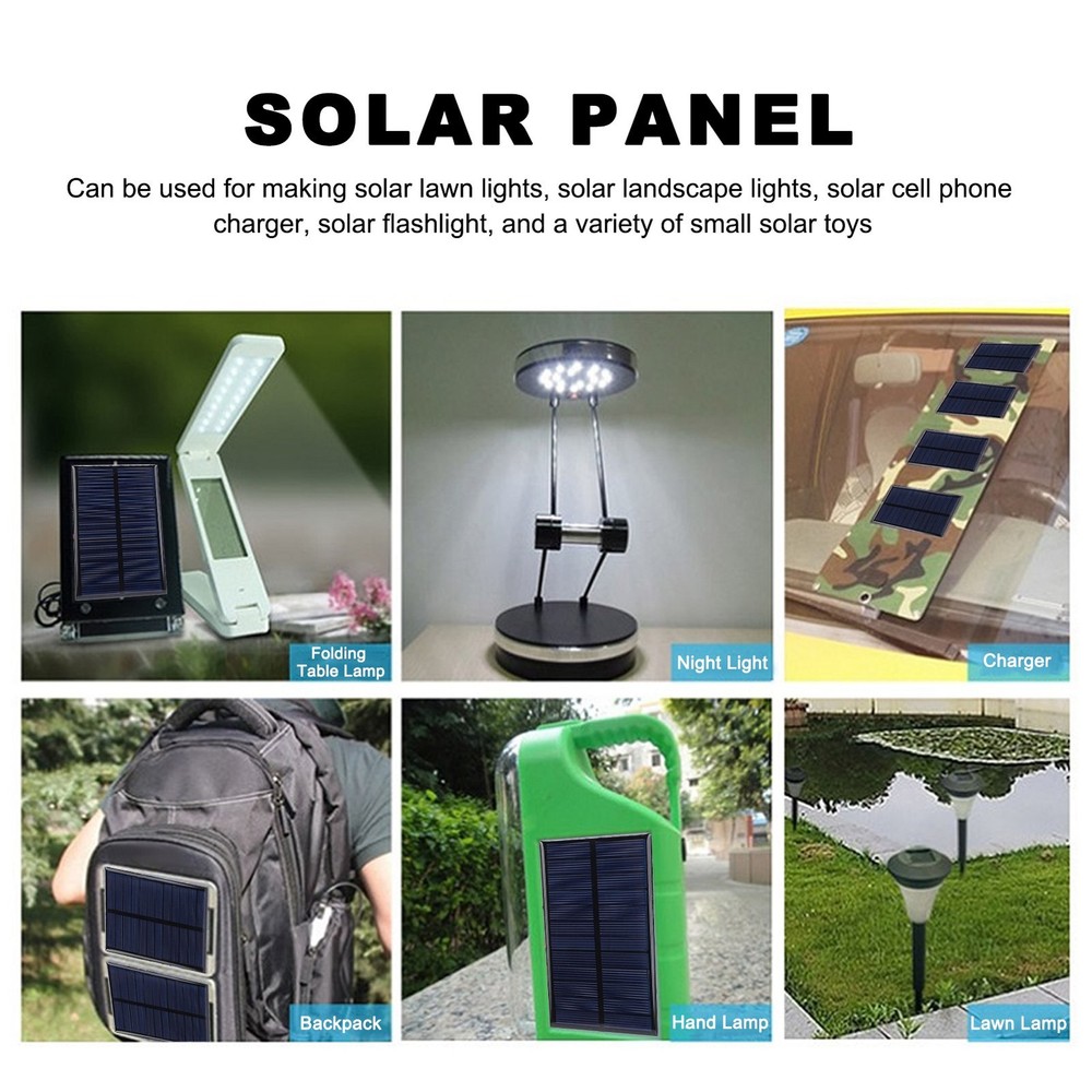 3pcs DC 6V 1W Solar Panel Cell Power Module Solar Panel With 30cm Cable