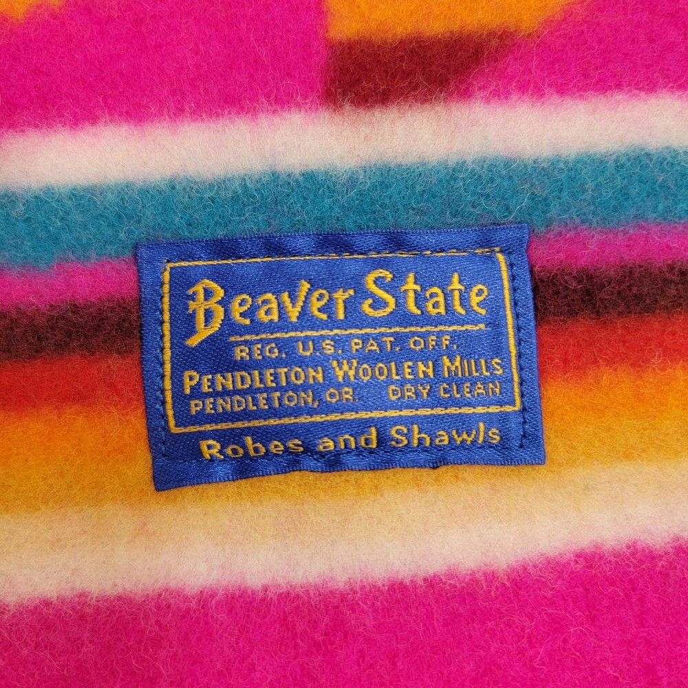 Pendleton NWT Beaver State Wool Cherry Muchacho Robe Crib Blanket Personalized