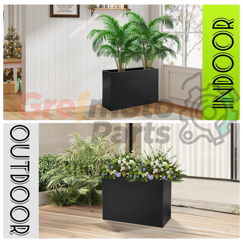 Steel Planter Box 10"x38"x30" Rectangular Removable Insert Shelf Free Shipping