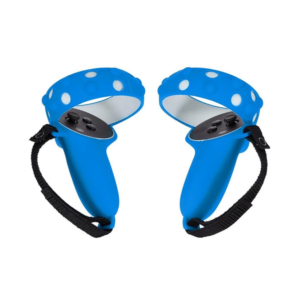 2Pcs Silicone Handle Grip Cover +Nylon Strap For Oculus Quest 2 VR Controller a