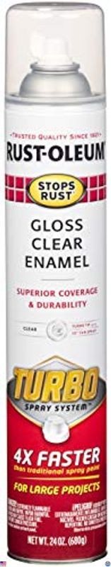 Rust-Oleum Stops Rust Turbo Spray Paint, 24 oz, Gloss Clear, Durable Coating