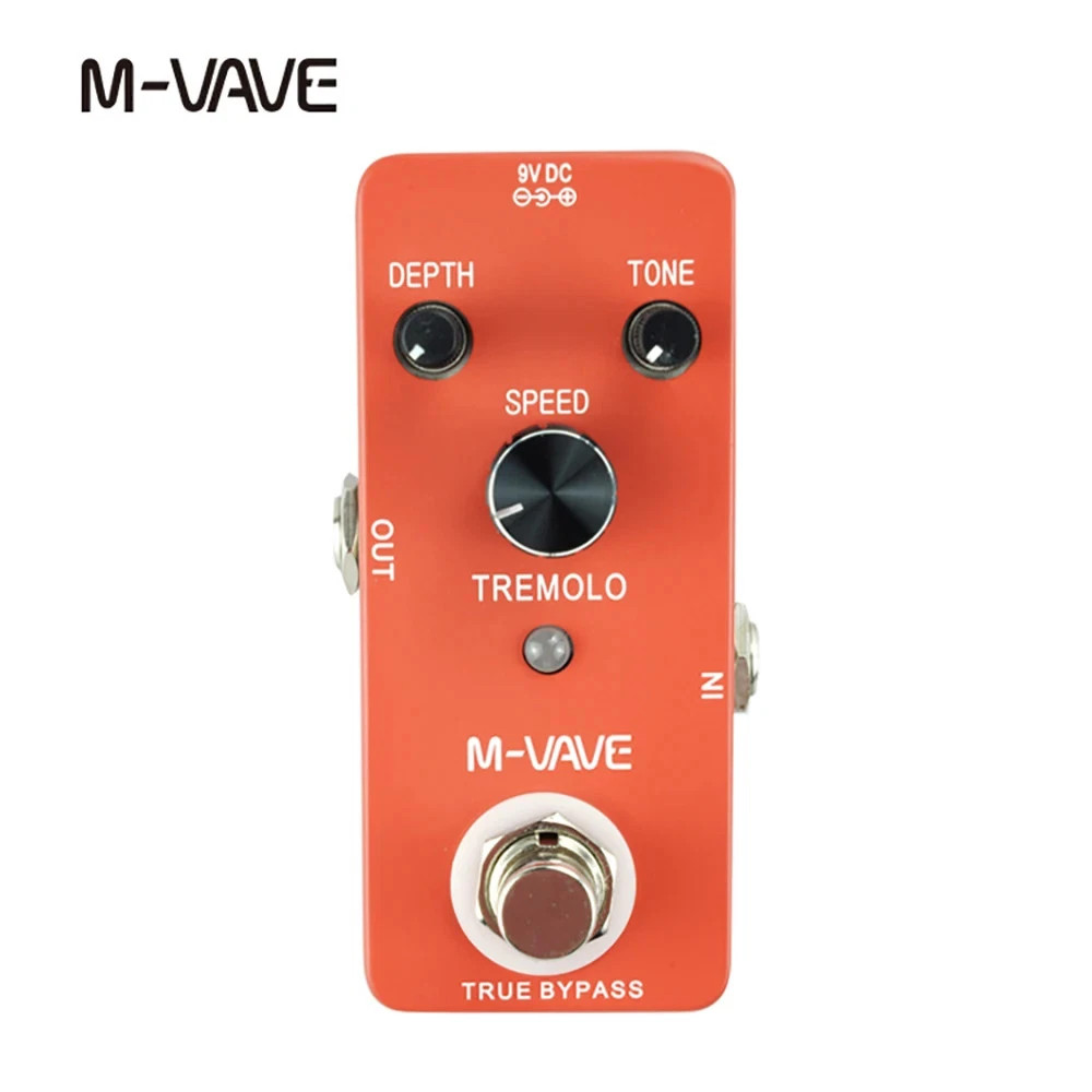 M-VAVE Tremolo Effect Pedal in Orange