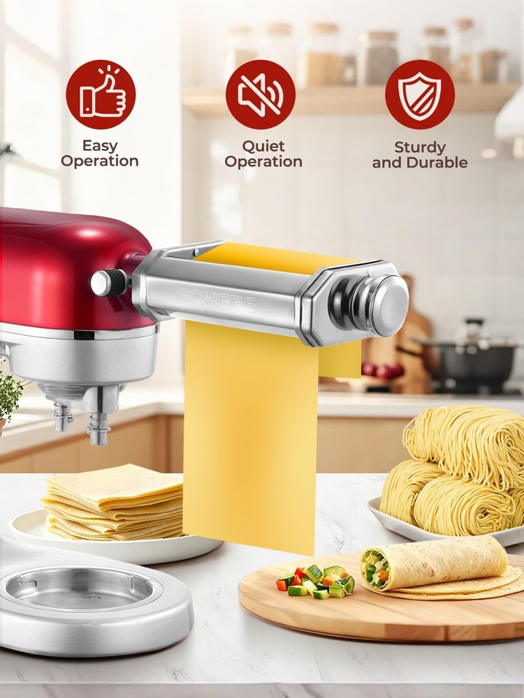 Pasta Roller Attachment for KitchenAid Stand Mixer, Pasta Maker Accessorie wi...