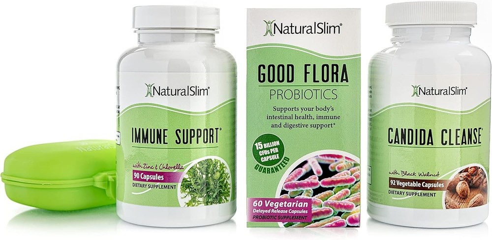 Naturalslim Candida Cleanse Support Supplements Bundle - Candiseptic Kit...