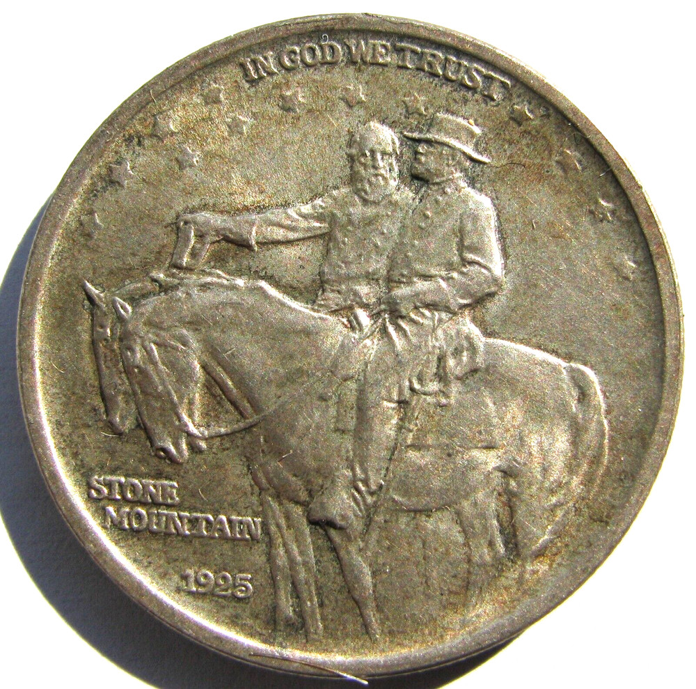 1925 Stone Mountain Commemorative Half Dollar, Almost Uncirculated, Toned