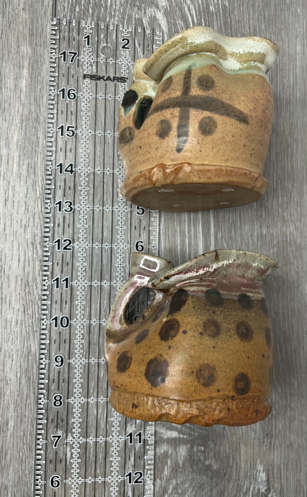 Lot/2 Art Pottery Creamer & Small Pitcher