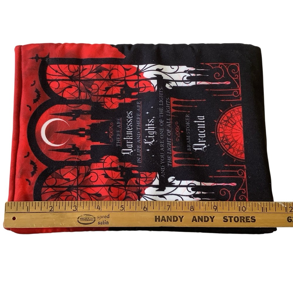 Puffy Fabric Dracula Book Sleeve Zipper Closure