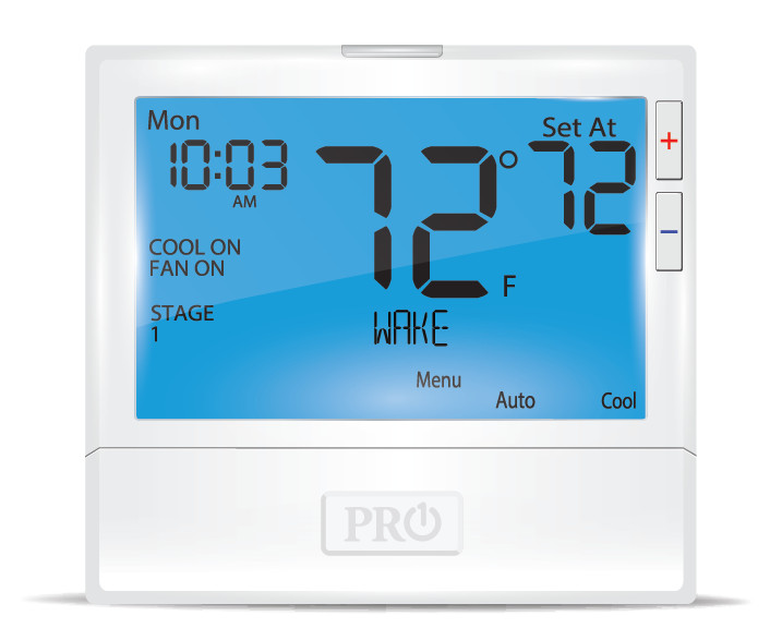 PRO1 IAQ T855 Digital Programmable Thermostat, 3 H/2 C Universal
