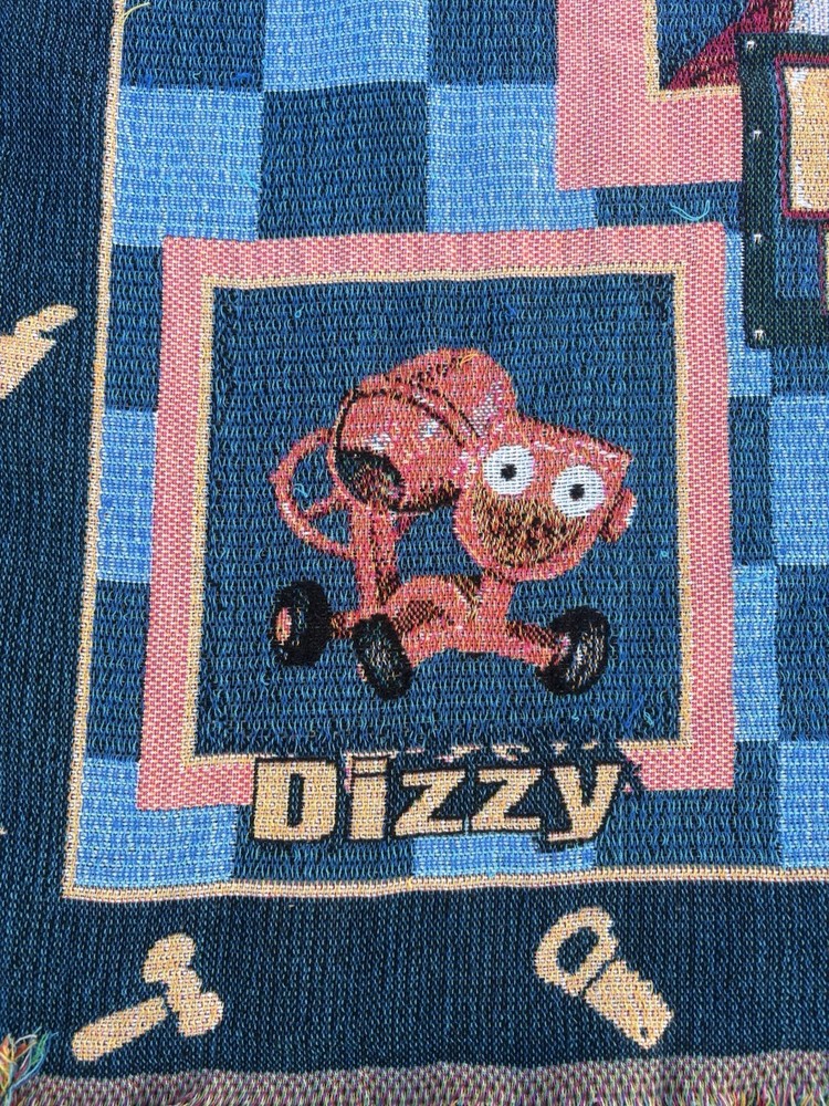 Bob the Builder Throw Blanket Roley Scoop Dizzy Muck Blue Construction