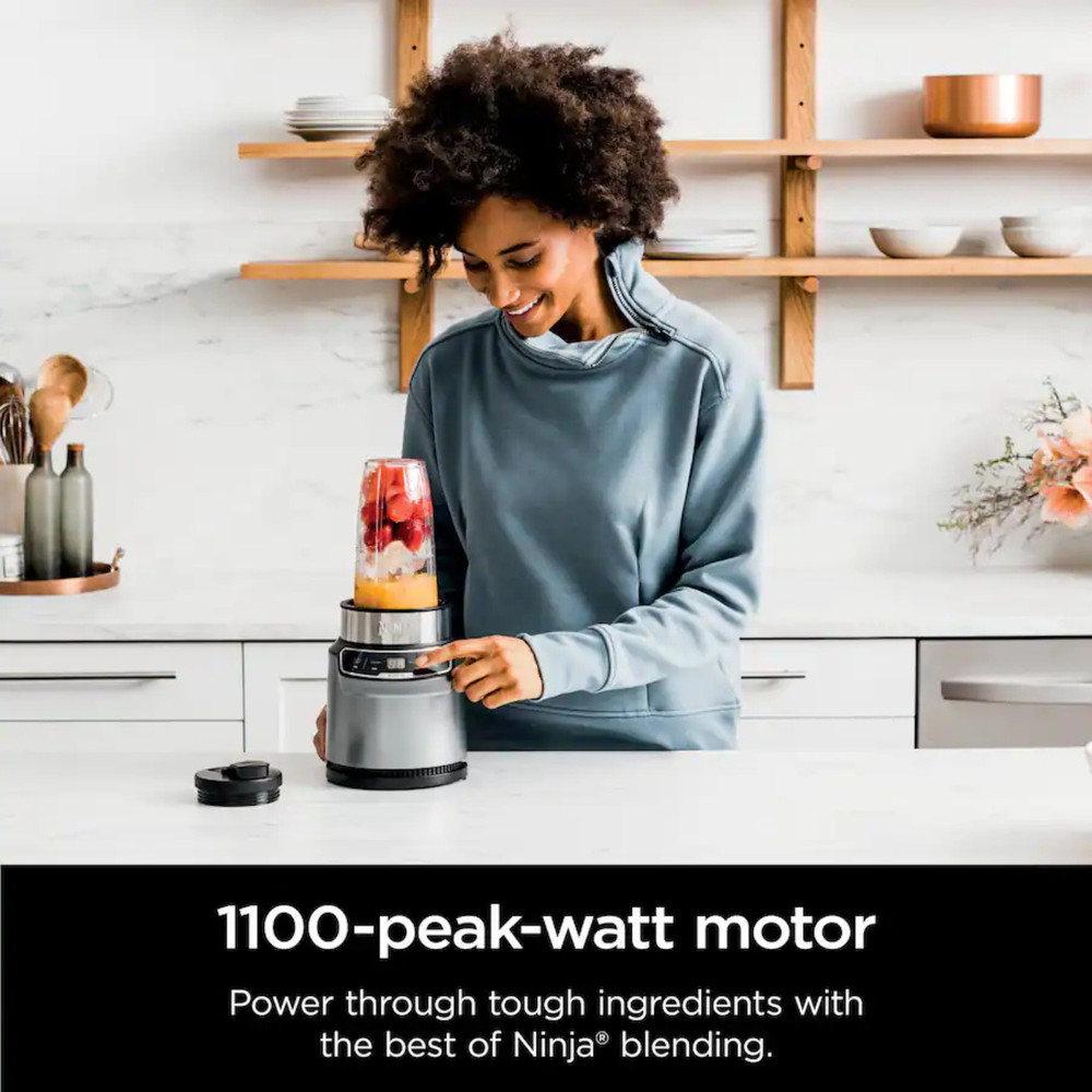 Ninja - Nutri-Blender Pro Personal Blender with Auto-iQ - Cloud Silver