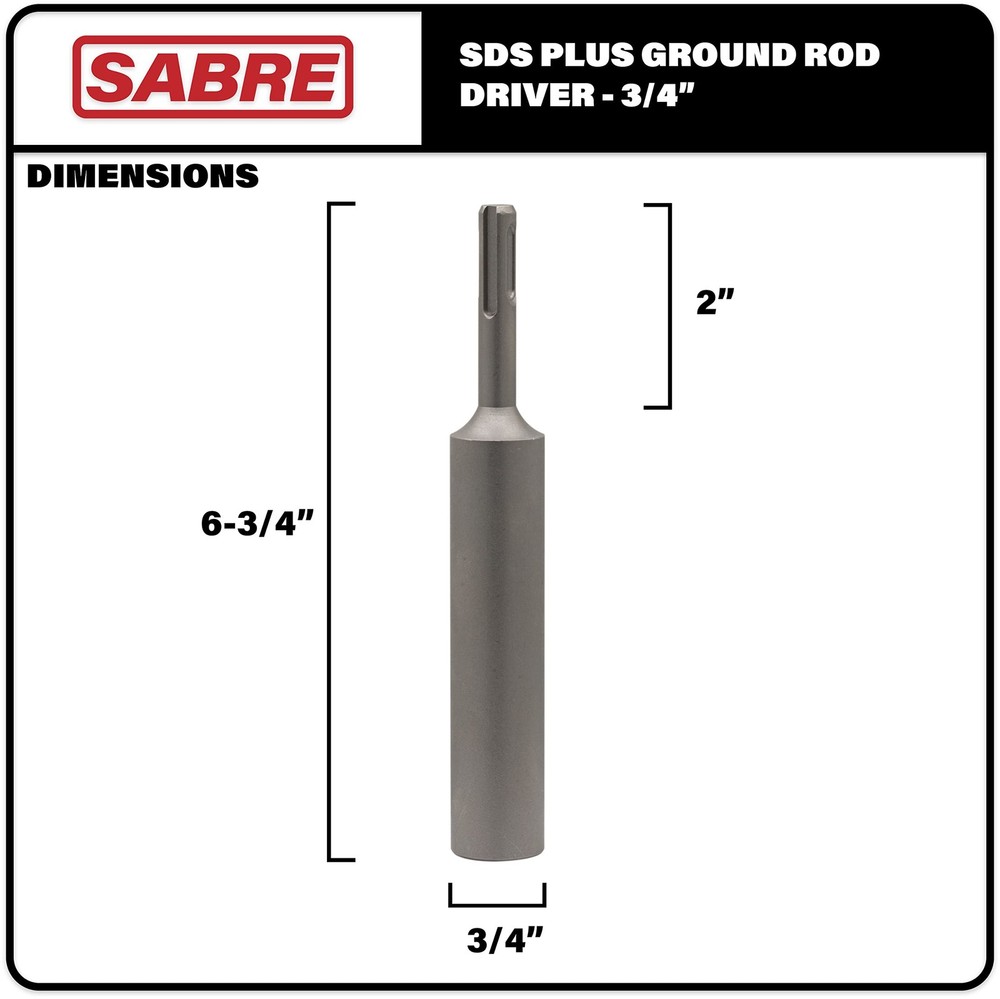 Sabre Tools 3/4 Inch SDS Plus Ground Rod Driver Bit 3/4"