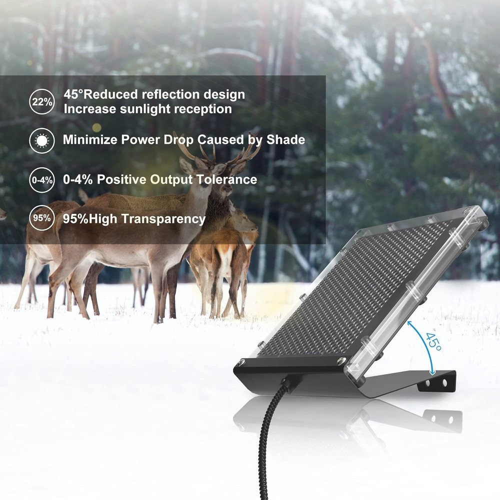 Durable 12V 1.7W Solar Panel with Mounting Bracket - Ideal for Wildlife Feeding
