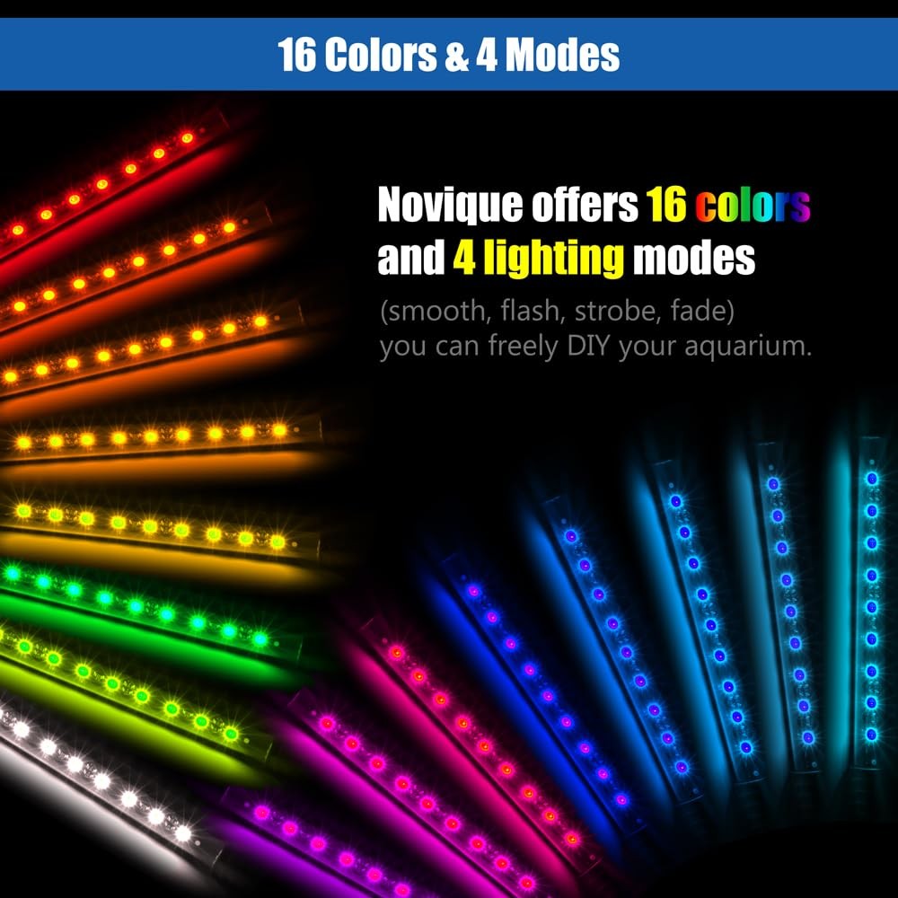 LED Aquarium Light with IP68 Waterproof and Memory Function Submersible Fish ...