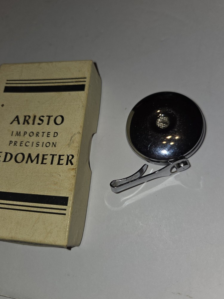 Vintage Pedometer #98 Aristo Adjustable Pace Setting Chrome w/Box Germany