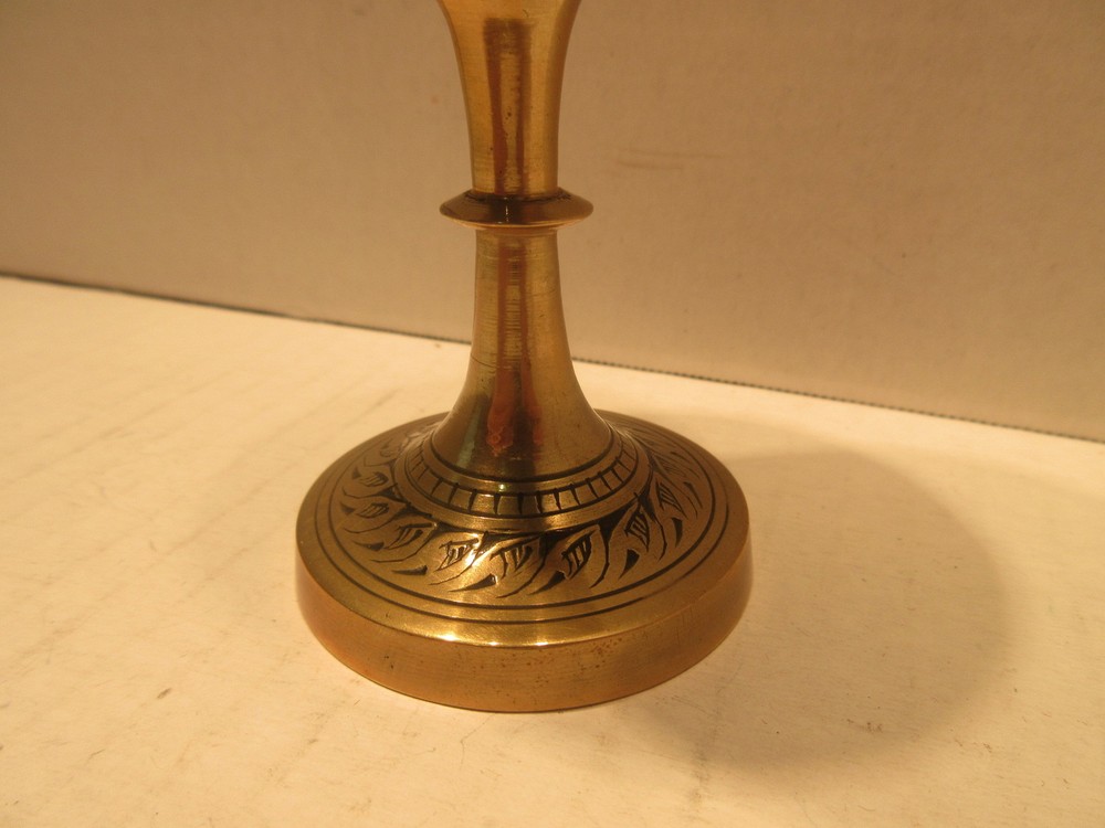 Brass Enameled Wind Cup Goblet Flower Background