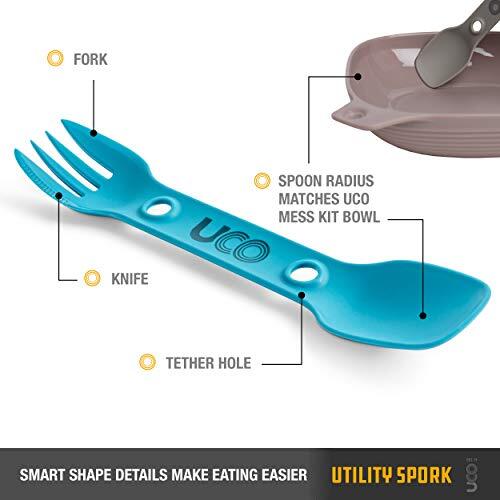 2 Pack Utility Spork Combo Spoon-Fork Utensil for Camping Backpacking Picnics