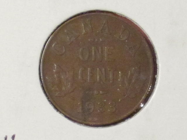 1933 Small Cent - Canada - KM# 28 - (L2) Swift