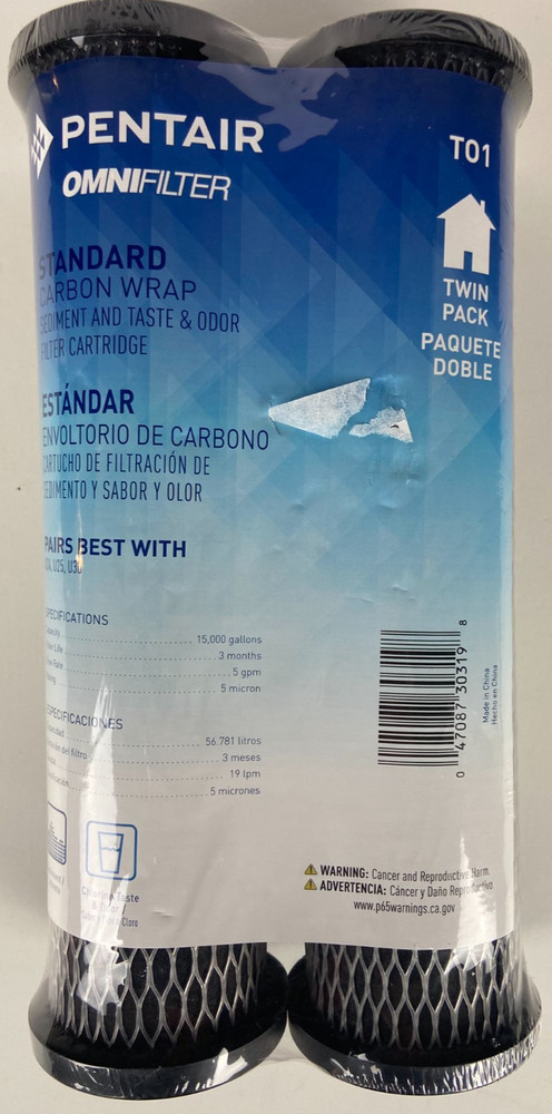 PENTAIR OMNIFilter TO1 Carbon Wrap Replacement Water Filter Cartridge 2-pack
