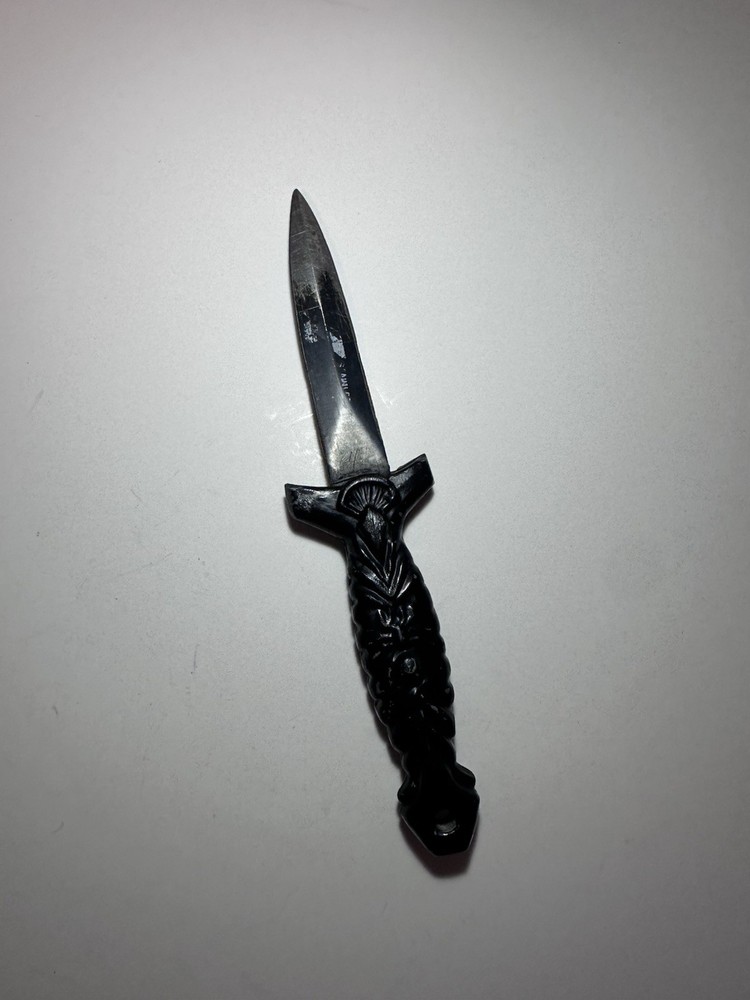 Vintage Spider Handle Mini Boot Dagger Fixed Blade Novelty Knife Gothic