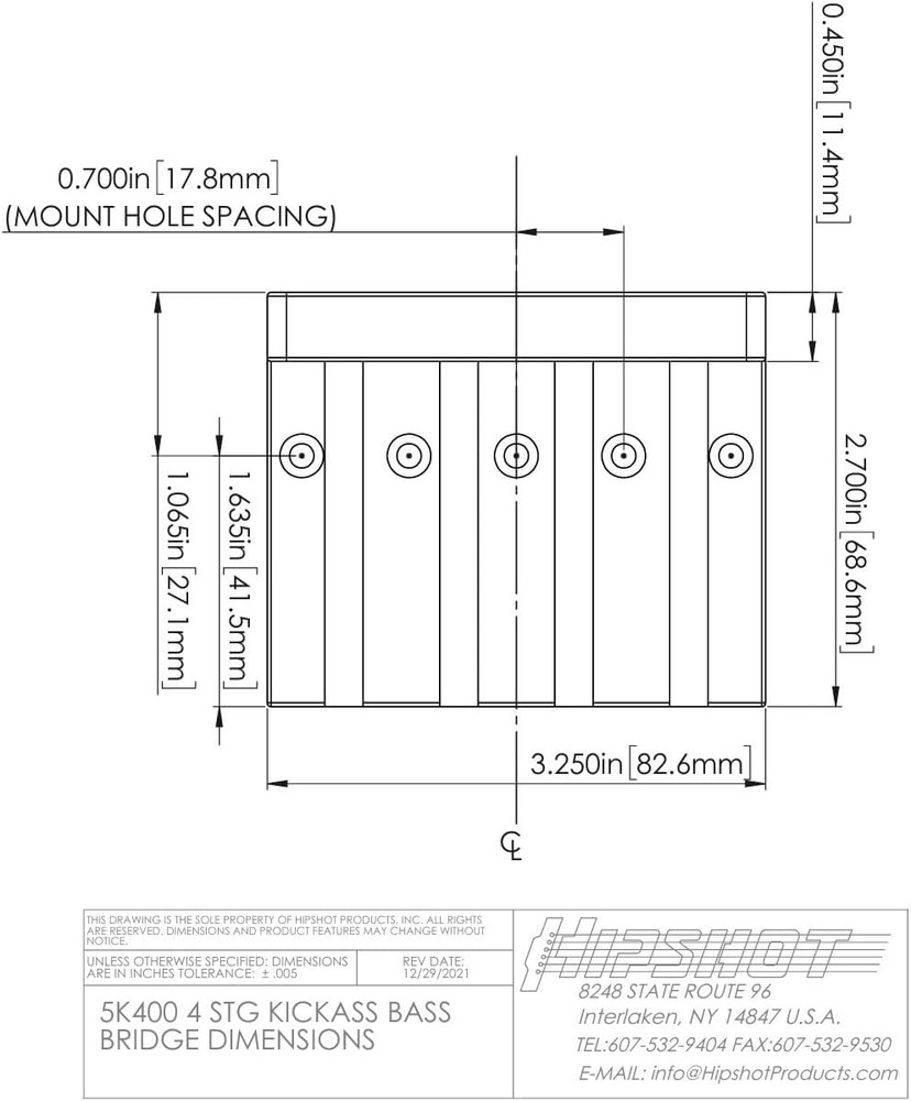 Fender-Compatible High Mass Bass Bridge