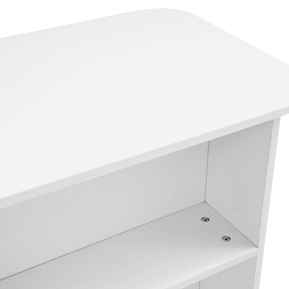 2 Lights Rectangular Reception Counter Modern Reception Desk w/ Lockable Drawer