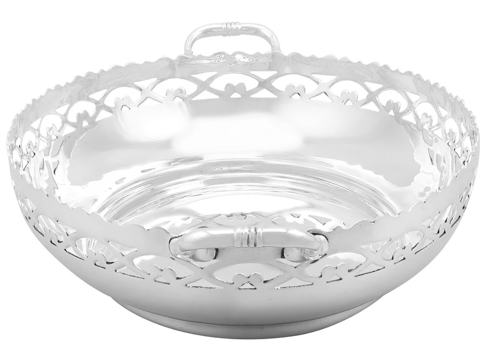 Antique George V Sterling Silver Bread Dish