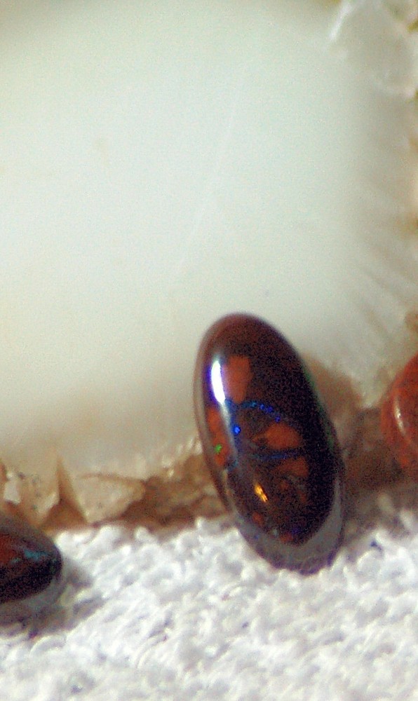 3 Koroit Boulder Opal oval Cabochons