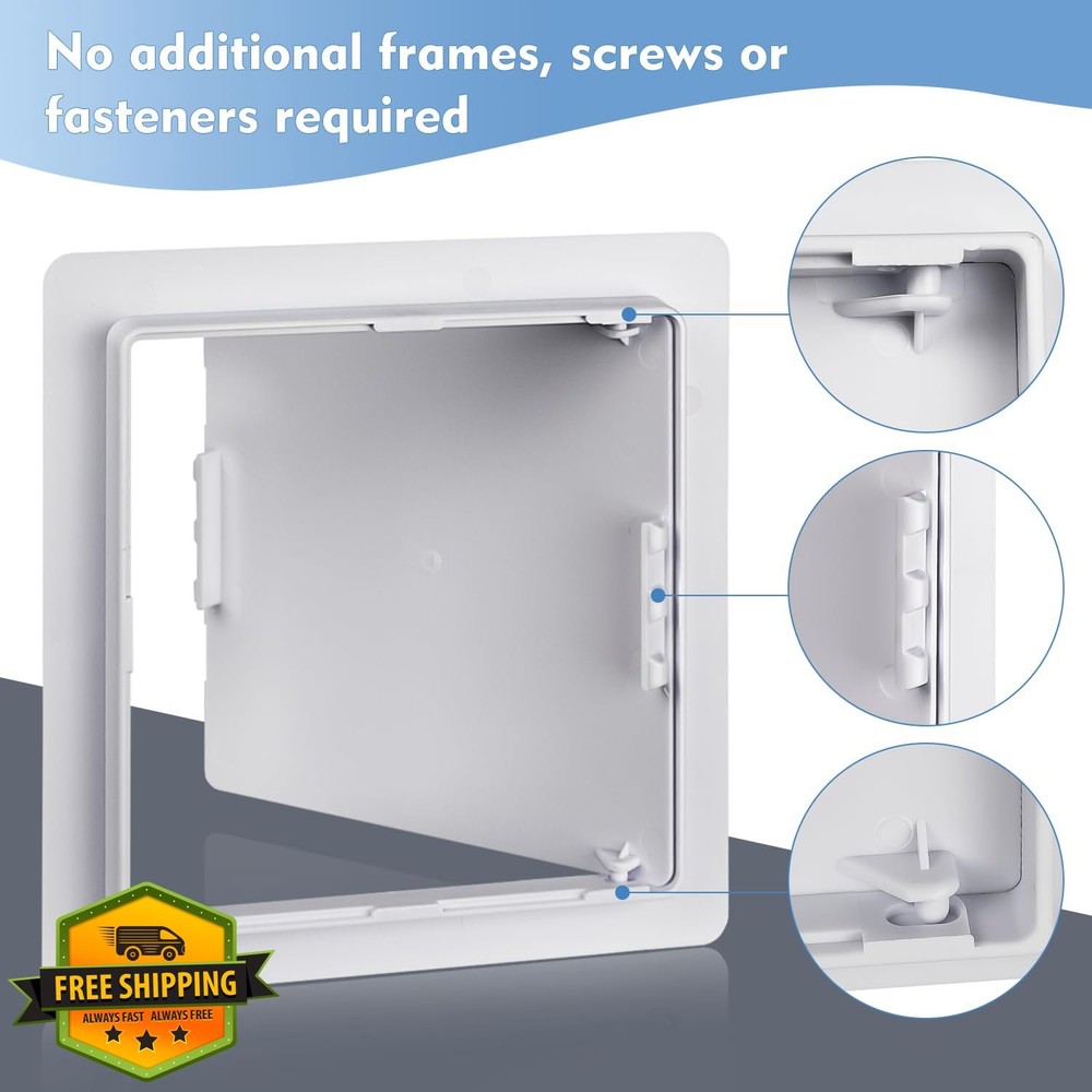 Donext 8x8" Access Panel Drywall Ceiling Plastic Wall Hole Cover 2pc