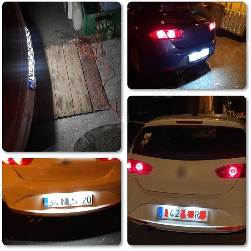 LED License Plate Lights Xenon White Error Free Fits VW Models 2PCS