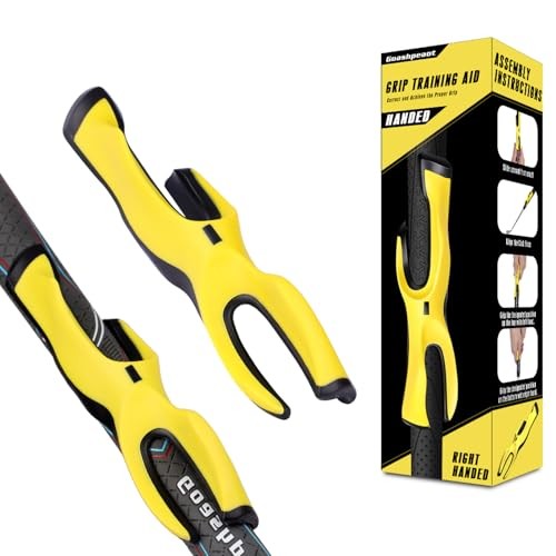 Golf Grip Trainer, 2 Pack, Right Hand Compatible, Plastic, Standard Yellow