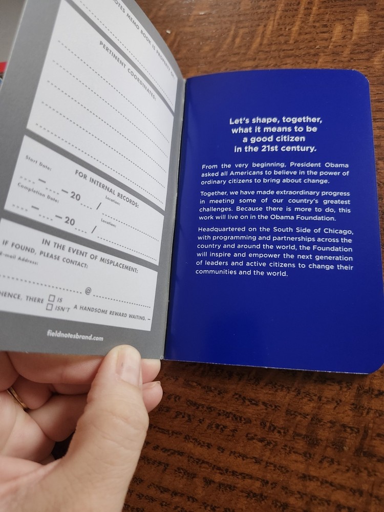 Obama Field Notes Single Notebook