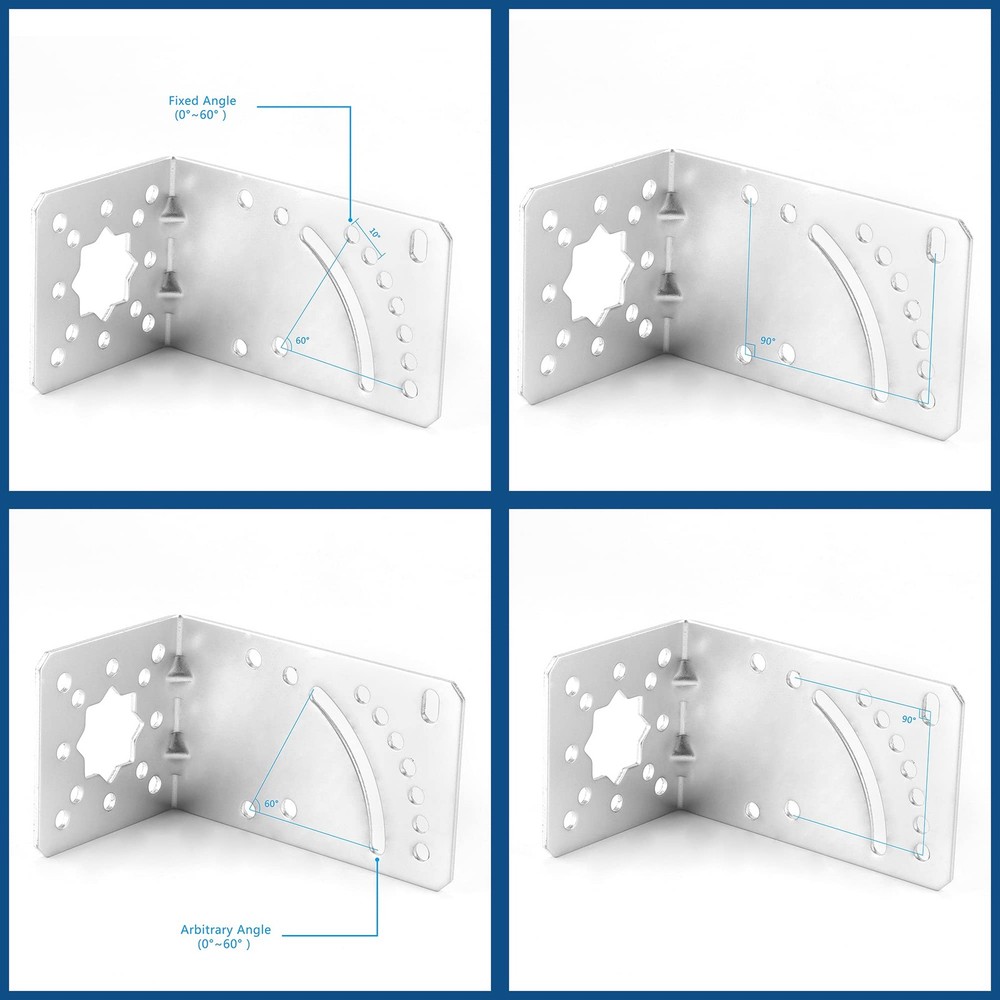ZDTECH Pole Mount Bracket L Mounting to Wall Hardware Silver