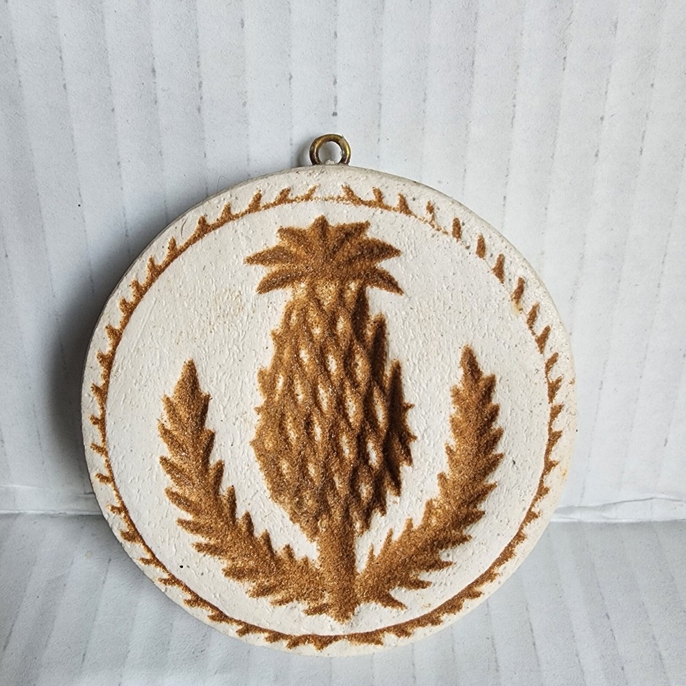 Old Buttermould Handcrafted Thistle Stamp 5141 Sand Casting Wall Decor 3"