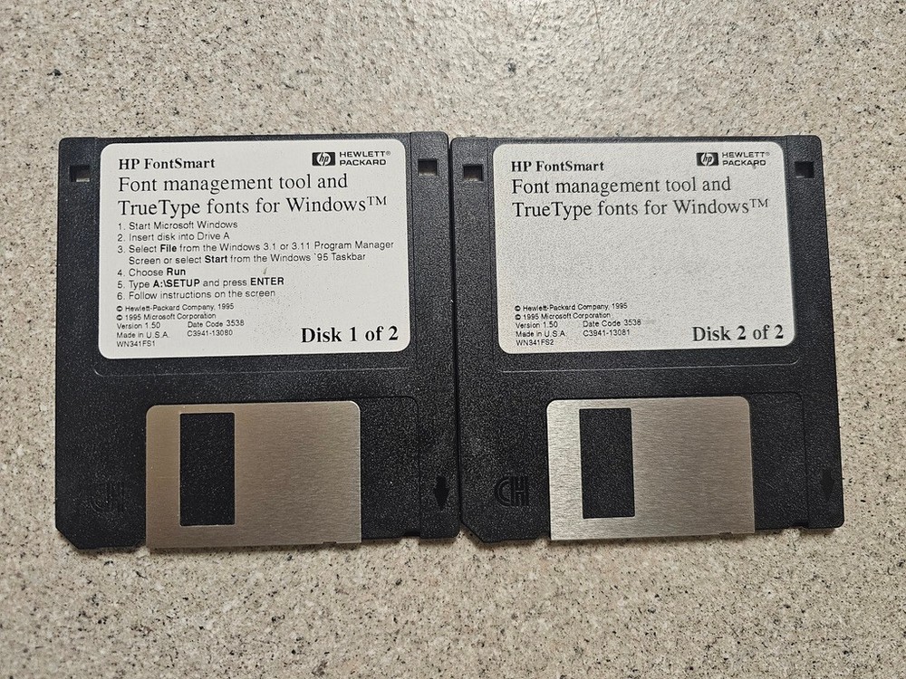 HP FONTSMART FOR WINDOWS 3.1 DISKETTE VERSION.