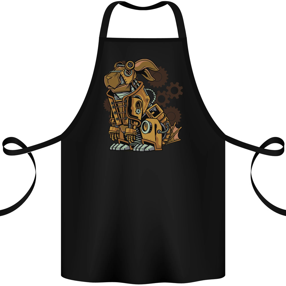 Steampunk Rabbit Cotton Apron 100% Organic