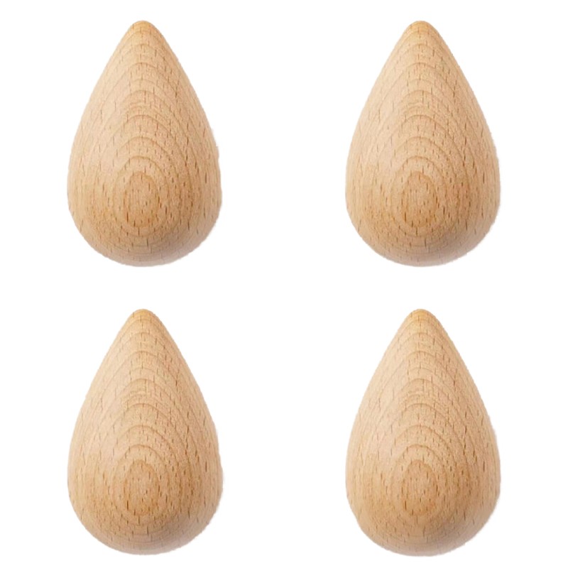 Solid Wood Water Drop Coat Hook Coat Hook Wall Free Punching Cloth Hook Viscose